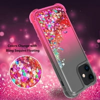 Apple İphone Mini parlak akan Glitter sıvı tampon durumda siyah Apple İphone Mini 3-pack ile kullanım için