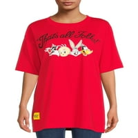 Looney Tunes Kadın Gençler Büyük Boy Grafikli Tişört