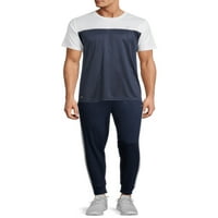 Unipro erkek Aktif Colorblock Şerit Performans T-Shirt