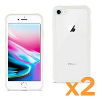 Iphone 7 8 se Sert Cam Tpu Kılıf Temperli Cam Ekran Koruyucu İle Şeffaf Beyaz Kullanım İçin Apple İphone 7 8 se 2-pack