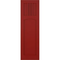 15 W 58 H Gerçek Uyum PVC San Miguel Misyon Stili Sabit Montajlı Panjurlar, Ateş Kırmızısı